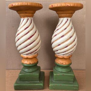 2 Southern Living at Home Carousel Candlesticks